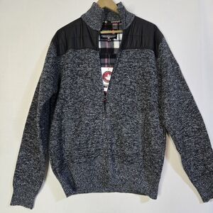 CANADA Weathergear Men's Size L/XL Black/Gray Zip-up Sportswear Jacket NWT